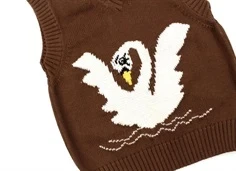 Mini Rodini brown swan slipover